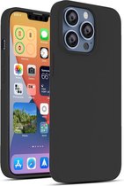 Hoesje Geschikt voor iPhone 13 Pro Max – Liquid siliconen backcover – Zwart