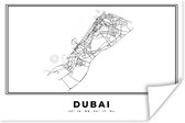 Poster Dubai - Stadskaart - Zwart Wit - 120x80 cm - Plattegrond