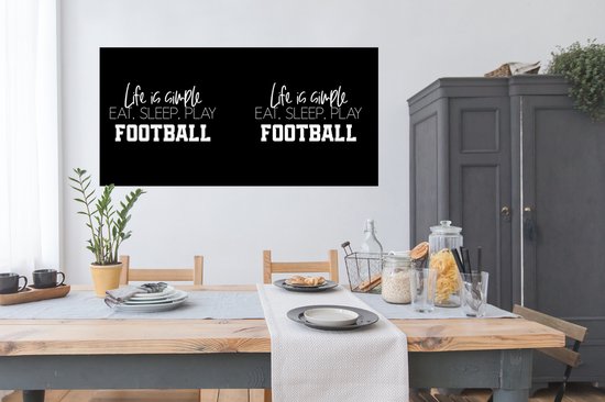 Affiche La Life est simple, mange sommeil joue football - Proverbes - Citations - Voetbal - 150x75 cm