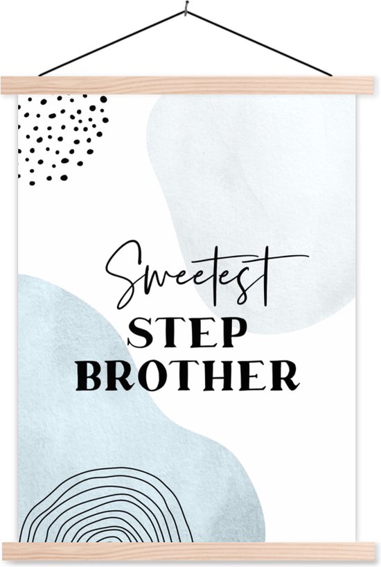 Porte-affiche avec affiche - Affiche scolaire - Proverbes - Frère - Famille - Demi-frère - 60x80 cm - lattes vierges