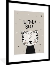 Fotolijst incl. Poster - Quotes - Spreuken - Little star - Kinderen - Kids - Baby - 60x80 cm - Posterlijst