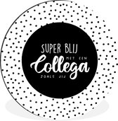 Cercle mural - Cercle mural - Collègue - Pois - Zwart - Wit - Aluminium - Dibond - ⌀ 60 cm - Intérieur et Extérieur