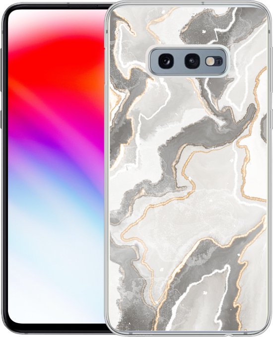 Coque Samsung Galaxy S10e - Marbre - Marron - Grijs - Coque de téléphone en Siliconen