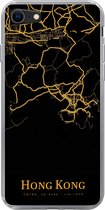 Geschikt voor iPhone 7 hoesje - Hong Kong - Kaart - Goud - Siliconen Telefoonhoesje