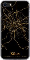 Geschikt voor iPhone SE 2020 hoesje - Köln - Kaart - Goud - Siliconen Telefoonhoesje