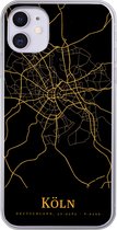 Geschikt voor iPhone 11 hoesje - Köln - Kaart - Goud - Siliconen Telefoonhoesje