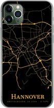 Geschikt voor iPhone 11 Pro Max hoesje - Hannover - Kaart - Goud - Siliconen Telefoonhoesje