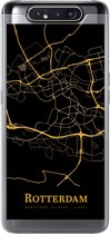 Geschikt voor Samsung Galaxy A80 hoesje - Rotterdam - Kaart - Gold - Siliconen Telefoonhoesje