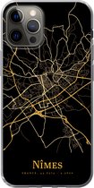 Geschikt voor iPhone 13 Pro hoesje - Nîmes - Kaart - Goud - Siliconen Telefoonhoesje