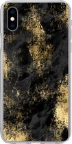 Geschikt voor iPhone Xs Max hoesje - Goud - Verf - Abstract - Zwart - Siliconen Telefoonhoesje