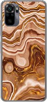 Coque Xiaomi Redmi Note 10 Pro - Marbre - Doré - Motifs - Coque de téléphone en Siliconen