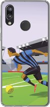 Geschikt voor Huawei P20 Lite (2020) hoesje - Een illustratie van spelers die voetballen in een stadion - Jongetje - Meisjes - Kinderen - Siliconen Telefoonhoesje