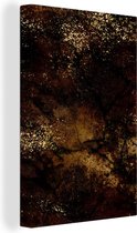 Canvas Schilderij Goud - Zwart - Abstract - 60x90 cm - Wanddecoratie