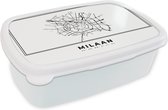 Bread Bin Wit - Lunch Box - Bread Box - Italie - Zwart Wit - Plan de la ville - 18x12x6 cm - Adultes