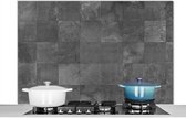 Spatscherm keuken 120x80 cm - Kookplaat achterwand Tegels - Structuur - Grijs - Muurbeschermer - Spatwand fornuis - Hoogwaardig aluminium