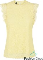 PIECES   Olline SL Lace Top Noos Pale Banana GEEL L
