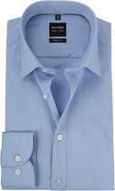 OLYMP - Overhemd Level 5 Twill Blauw - 40 - Heren - Slim-fit