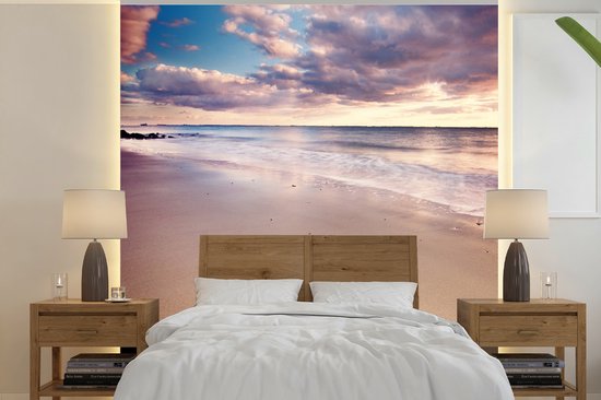 Behang - Fotobehang Hart op het strand in Nederland - Breedte 300 cm x hoogte 300 cm