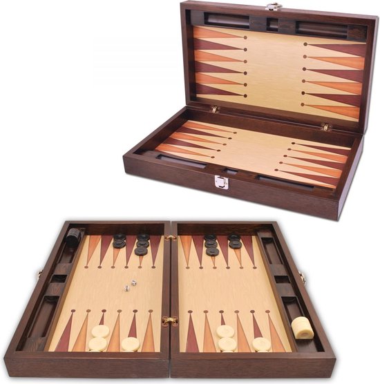 Afbeelding van het spel Backgammon koffer - Tavla - Luxe backgammon set - 50 x 30 x 10,5 cm
