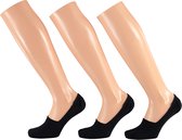 Footies unisex | Zwart | 3-Pak | Maat 42/47 | Footies heren | Footies dames | Kousenvoetjes | Multipack sokken | Apollo