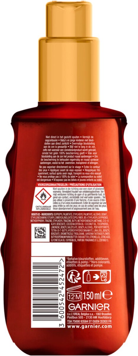 Garnier Ambre Solaire Zonnebrand Olie SPF 30 - Beschermende olie voor  tanning - 150 ml | bol.com