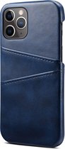 Hoesje geschikt voor iPhone SE 2020 - Backcover - Pasjeshouder - Portemonnee - Kunstleer - Donkerblauw