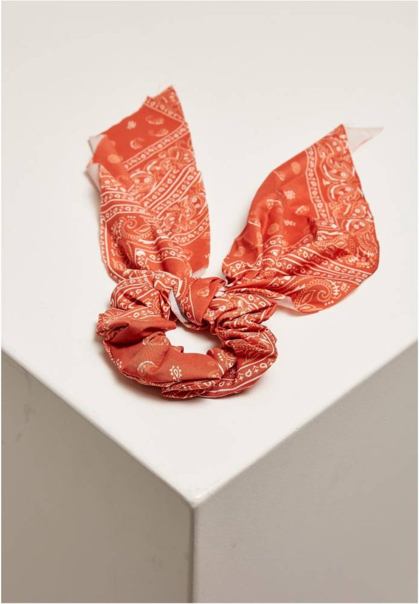 XXL Bow scrunchie bol Bandana 2-Pack Urban Print Classics | - With Haar Oranje/Zwart -
