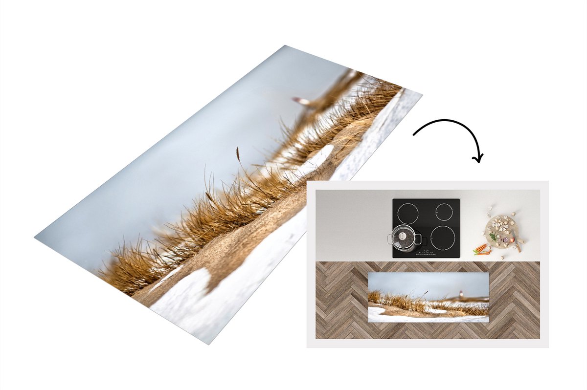 KitchenYeah Keukenloper - Loper keuken - Duinen in de sneeuw - Keukenloper vinyl Multicolor