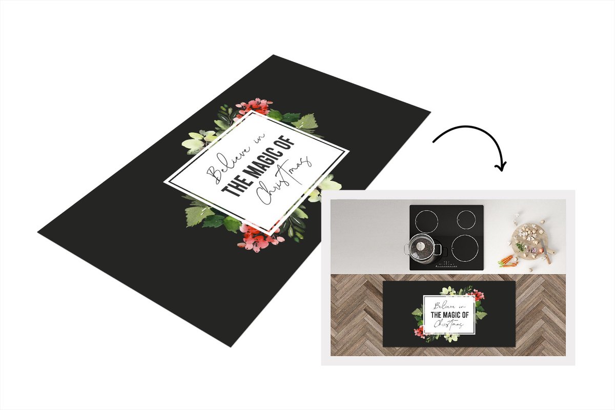 KitchenYeah Keukenloper - Loper keuken - Kerst - Quote - Magie - 120x60 cm - Keukenloper vinyl Multicolor