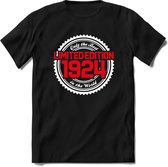 1924 Limited Edition | Feest Kado T-Shirt Heren - Dames | Wit - Rood | Perfect Verjaardag Cadeau Shirt | Grappige Spreuken - Zinnen - Teksten | Maat 3XL