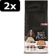 2x PRO PLAN DOG AD M/L 7+ SKIN 14KG