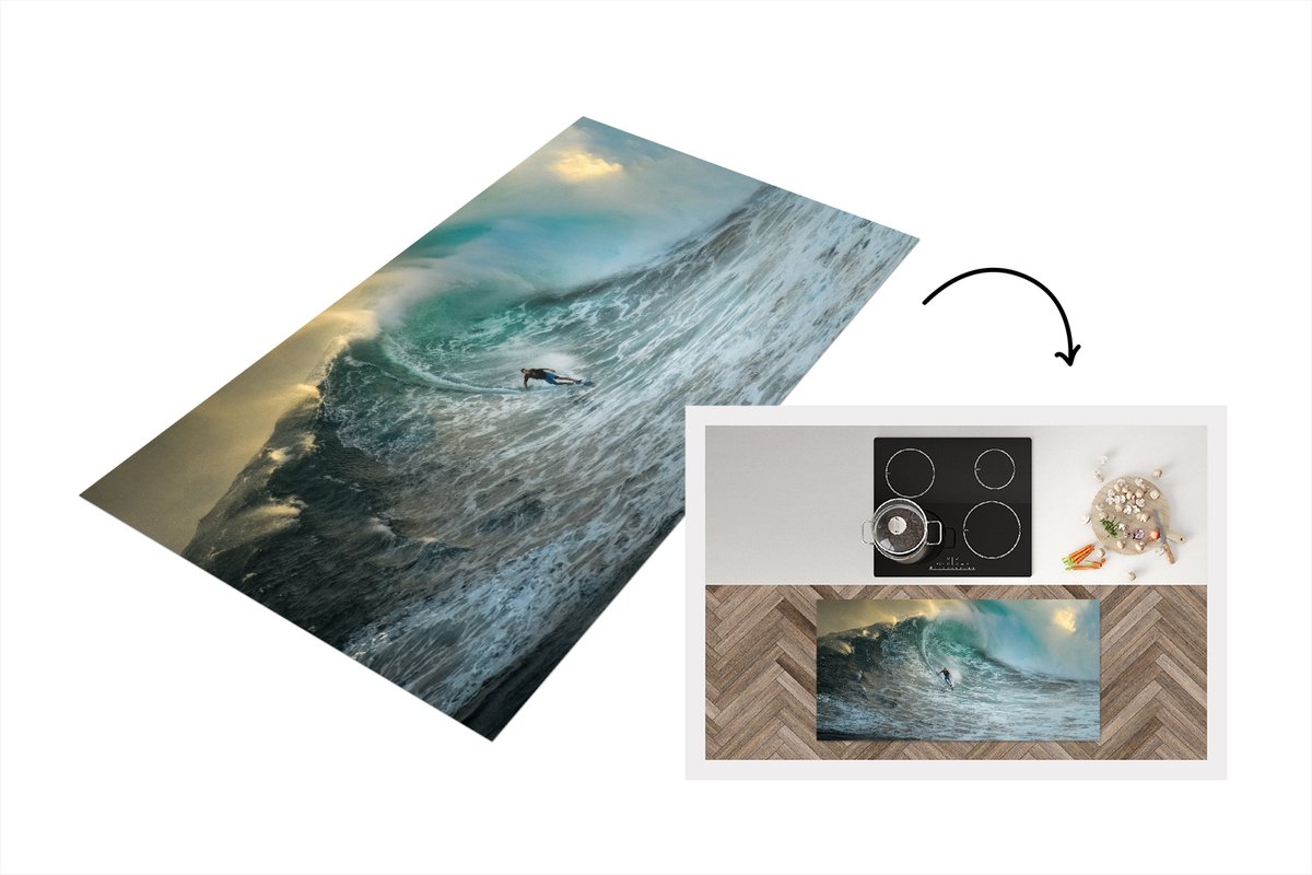 KitchenYeah Keukenloper - Loper keuken - Surfer op grote golfen - Keukenloper vinyl multicolor, foto 2