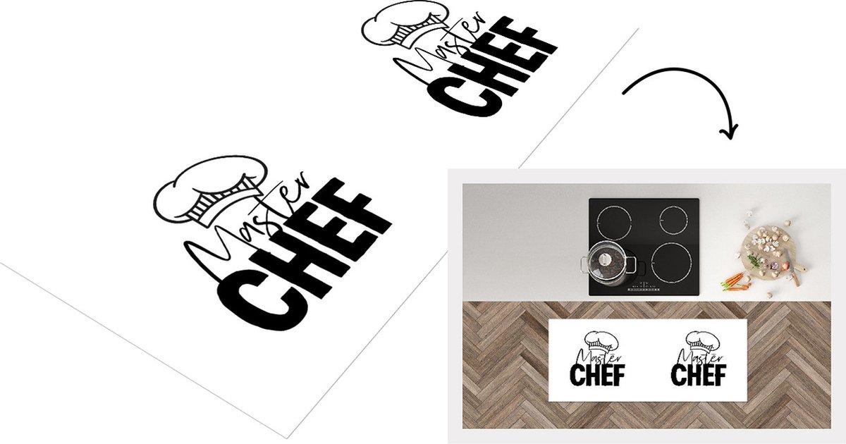KitchenYeah Keukenloper - Loper keuken - Quote - Koken - Kokmuts - Masterchef - Keuken - Spreuken - 120x50 cm - Keukenloper vinyl Multicolor