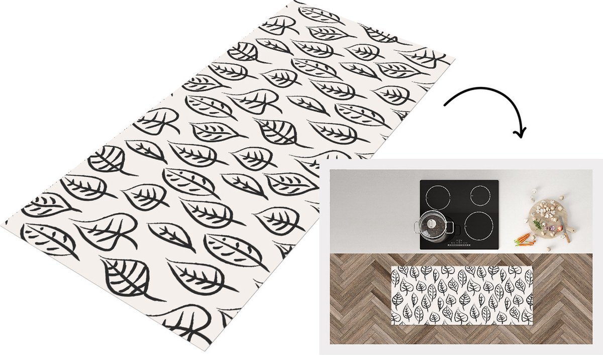 KitchenYeah Keukenloper - Loper keuken - Patronen - Bladeren - Design - 120x50 cm - Keukenloper vinyl Multicolor