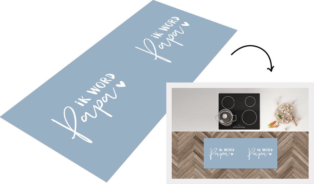 KitchenYeah Keukenloper - Loper keuken - Ik word papa - Spreuken - Quotes - Papa - 120x50 cm - Keukenloper vinyl Multicolor