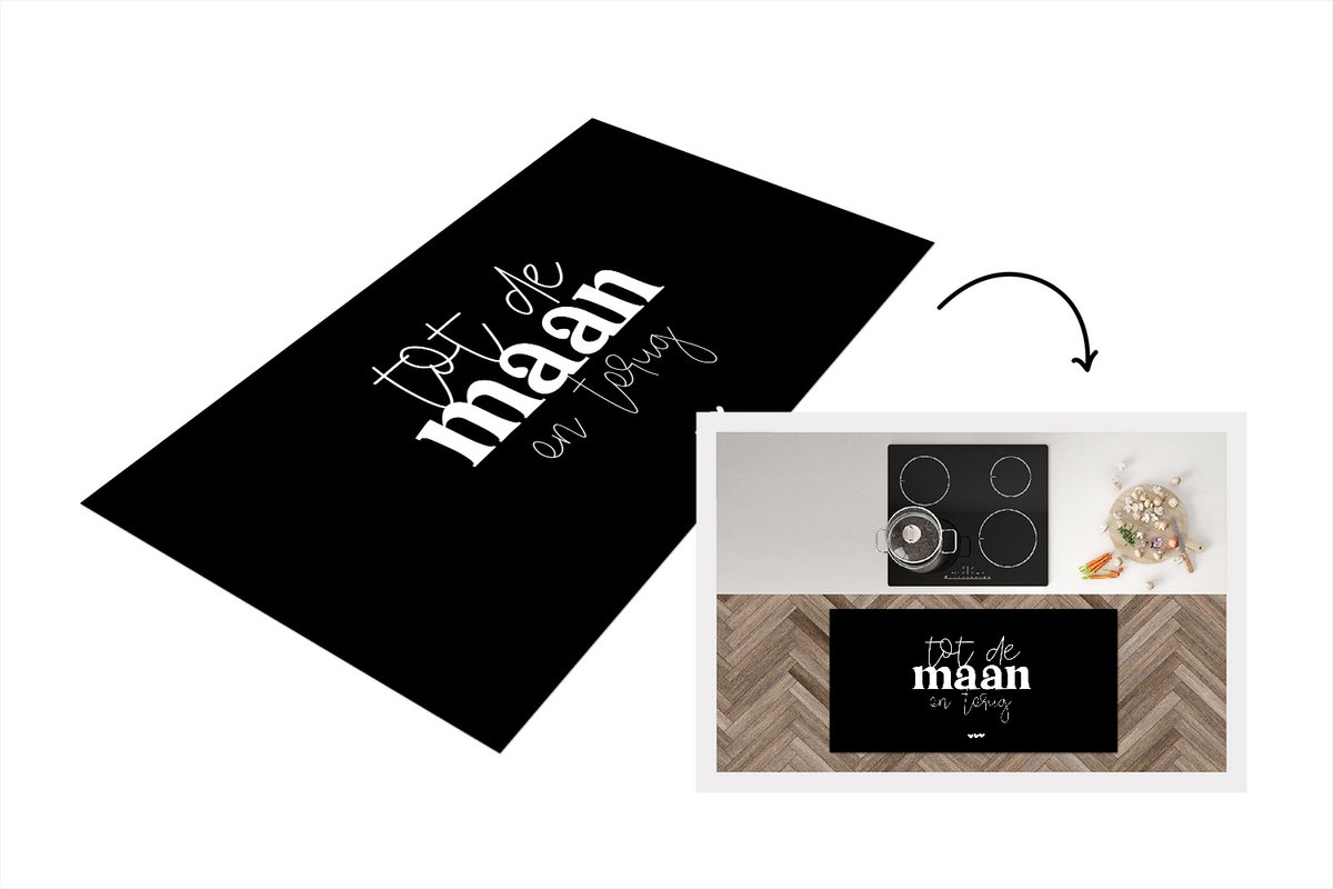 KitchenYeah Keukenloper - Loper keuken - Quotes - Tot de maan en terug - Spreuken - Keukenloper vinyl multicolor, foto 2