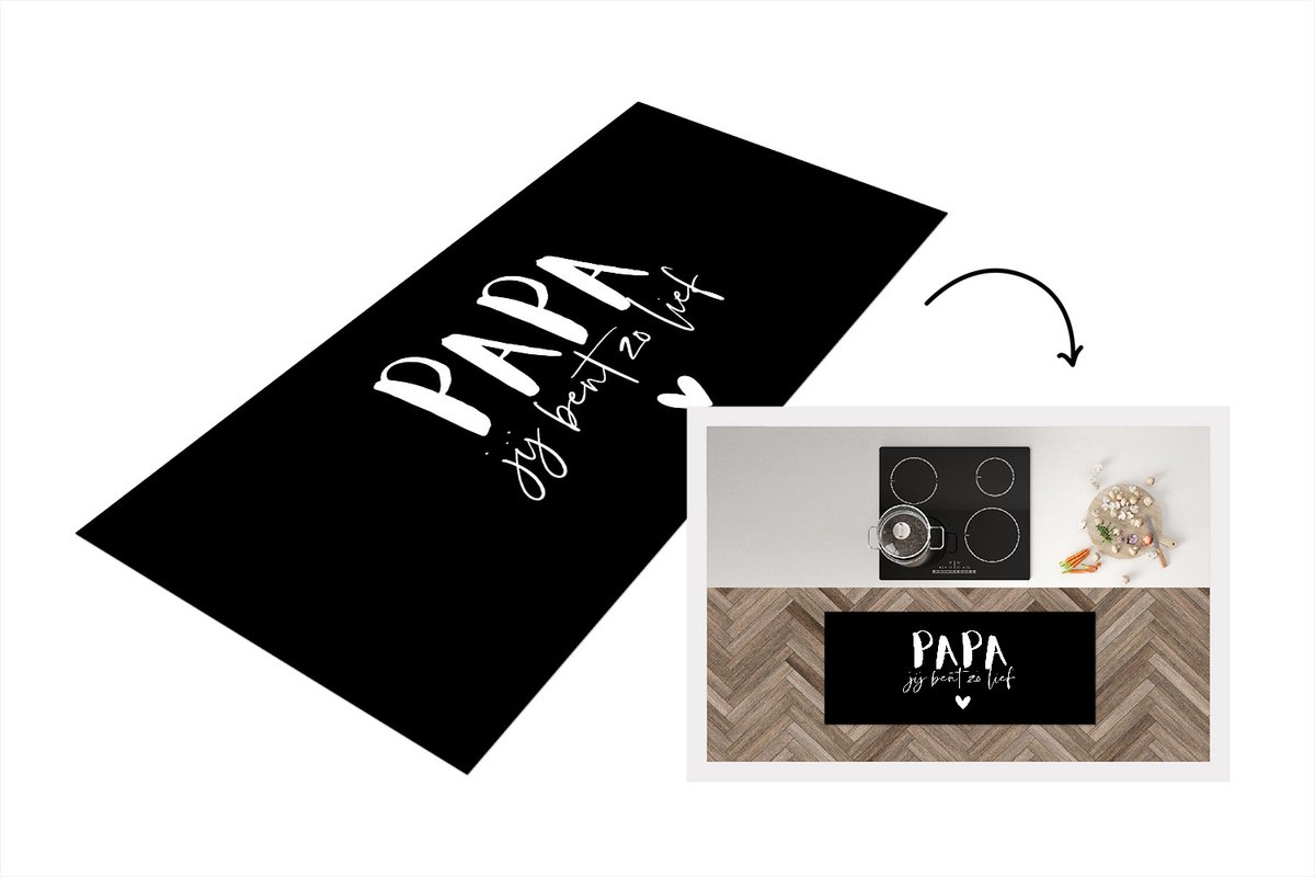 KitchenYeah Keukenloper - Loper keuken - Papa jij bent zo lief - Spreuken - Papa - Quotes - 120x50 cm - Keukenloper vinyl Multicolor
