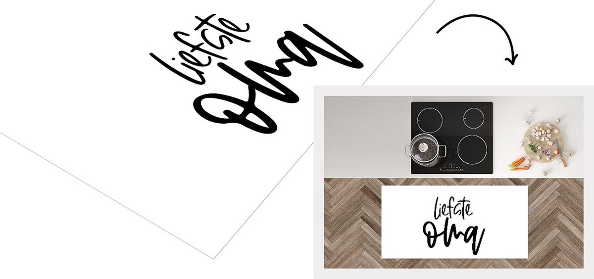 KitchenYeah Keukenloper - Loper keuken - Oma - Quotes - Liefste oma - Spreuken - 120x60 cm - Keukenloper vinyl Multicolor