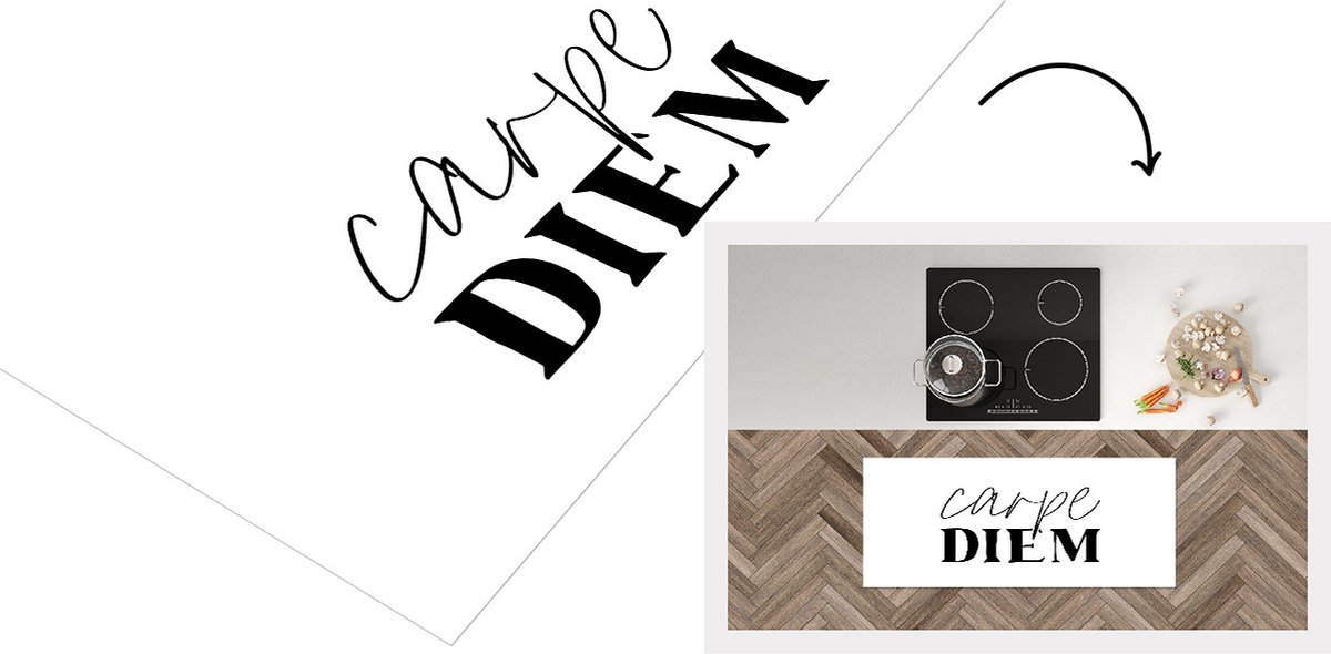 KitchenYeah Keukenloper - Loper keuken - Spreuken - Quotes - Carpe diem - Pluk de dag - 120x50 cm - Keukenloper vinyl Multicolor
