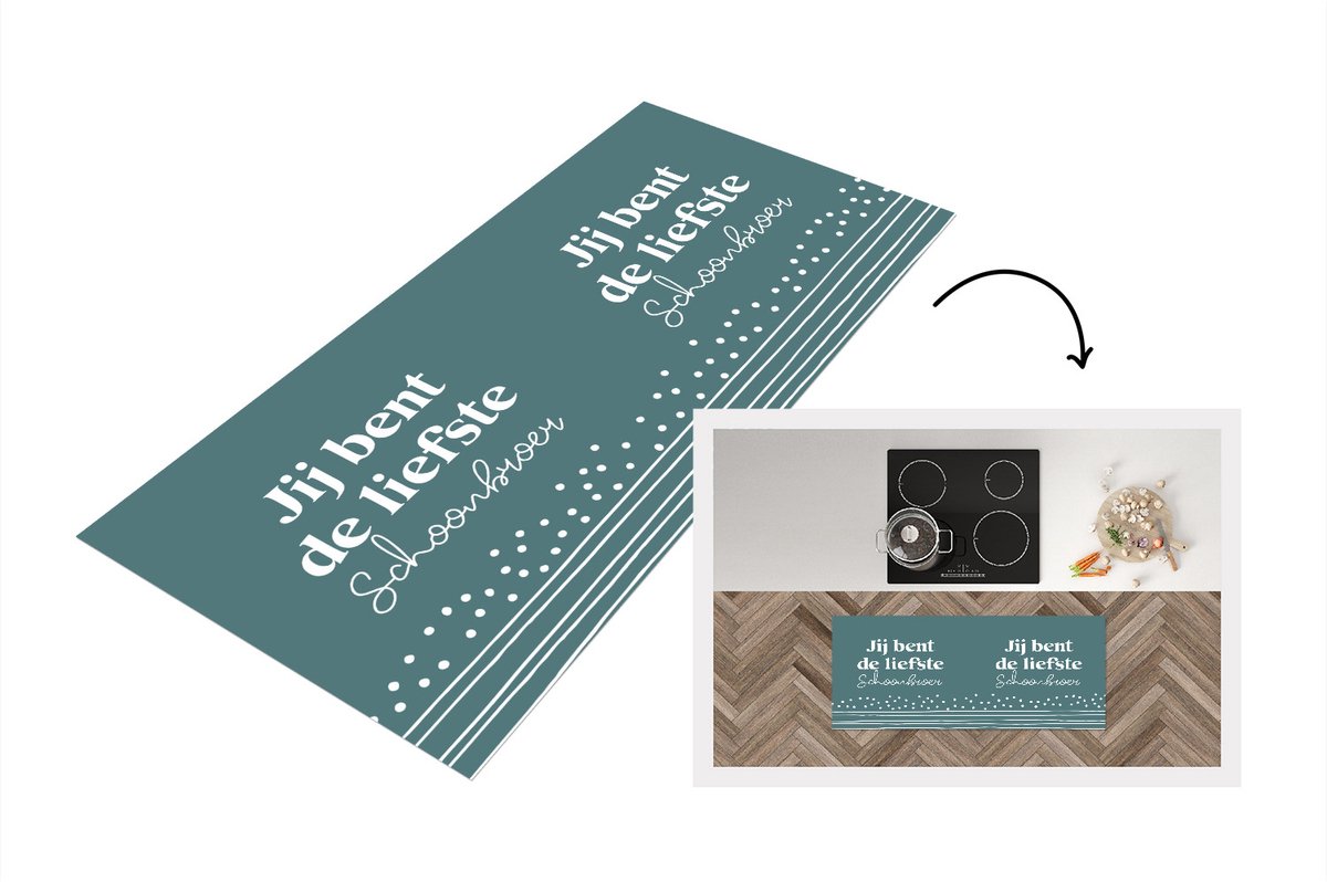 KitchenYeah Keukenloper - Loper keuken - Schoonfamilie - Broer - Quotes - 120x50 cm - Keukenloper vinyl Multicolor