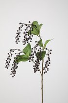 Fruittakken Bessen - topkwaliteit decoratie - Blauw - zijden tak - 102 cm hoog