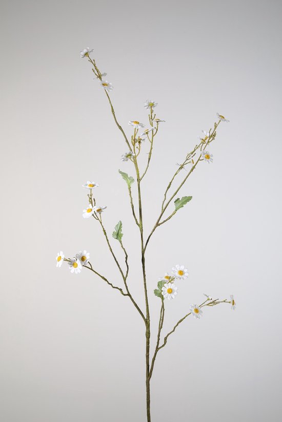 Kunstbloem margriet - 104 cm - decoratie - wit - zijden tak - kunstbloemen - margriet - decoratieve accessoires