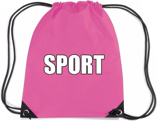 Nylon sport gymtasje/ sporttasje/ zwemtasje roze jongens en meisjes