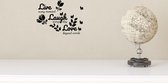 Stickerheld - Muursticker "Live every moment Laugh every day Love beyond word" Quote - Woonkamer - versiering - Engelse Teksten - Mat Zwart - 27.5x37.1cm