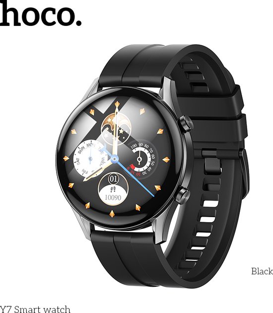 HOCO Y7 Smartwatch - Montre de sport noire - Avec moniteur de