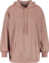 SAMOON Dames Hoodie met glittereffect Copper mel.-48