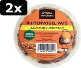 2x UTOPIA VOGELPATE MET ZADEN/INSECTEN