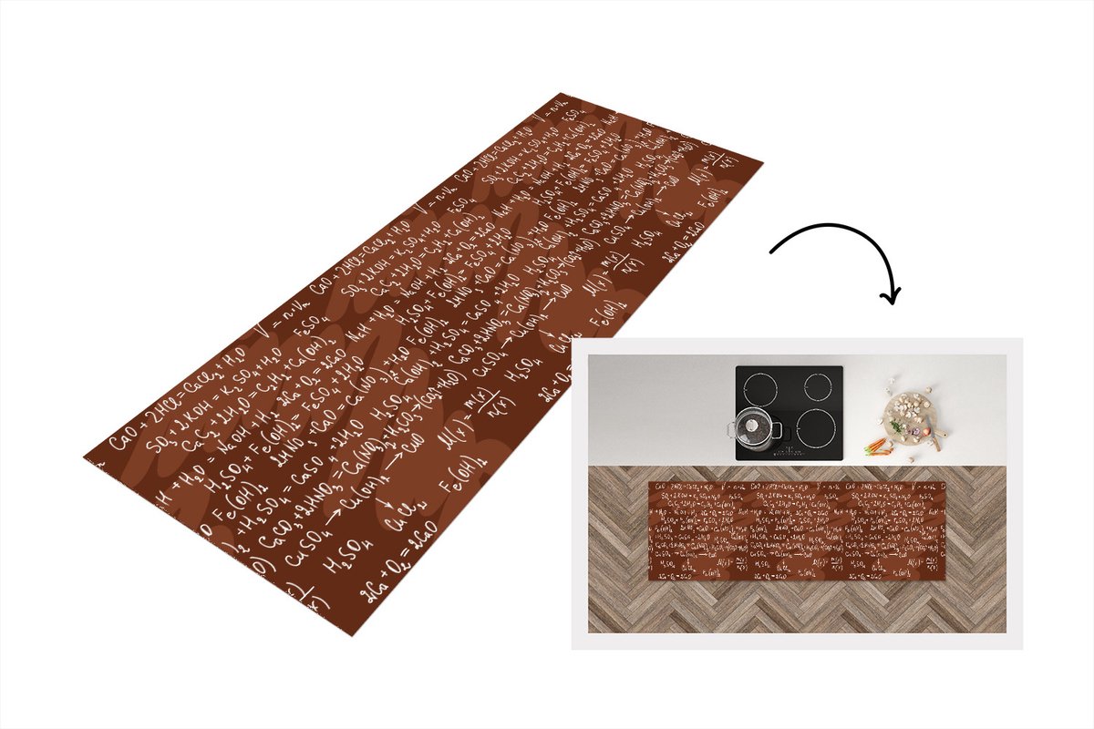 KitchenYeah Keukenloper - Loper keuken - Nummer - Formule - Scheikunde - Cijfers - Patronen - Keukenloper vinyl multicolor, foto 3