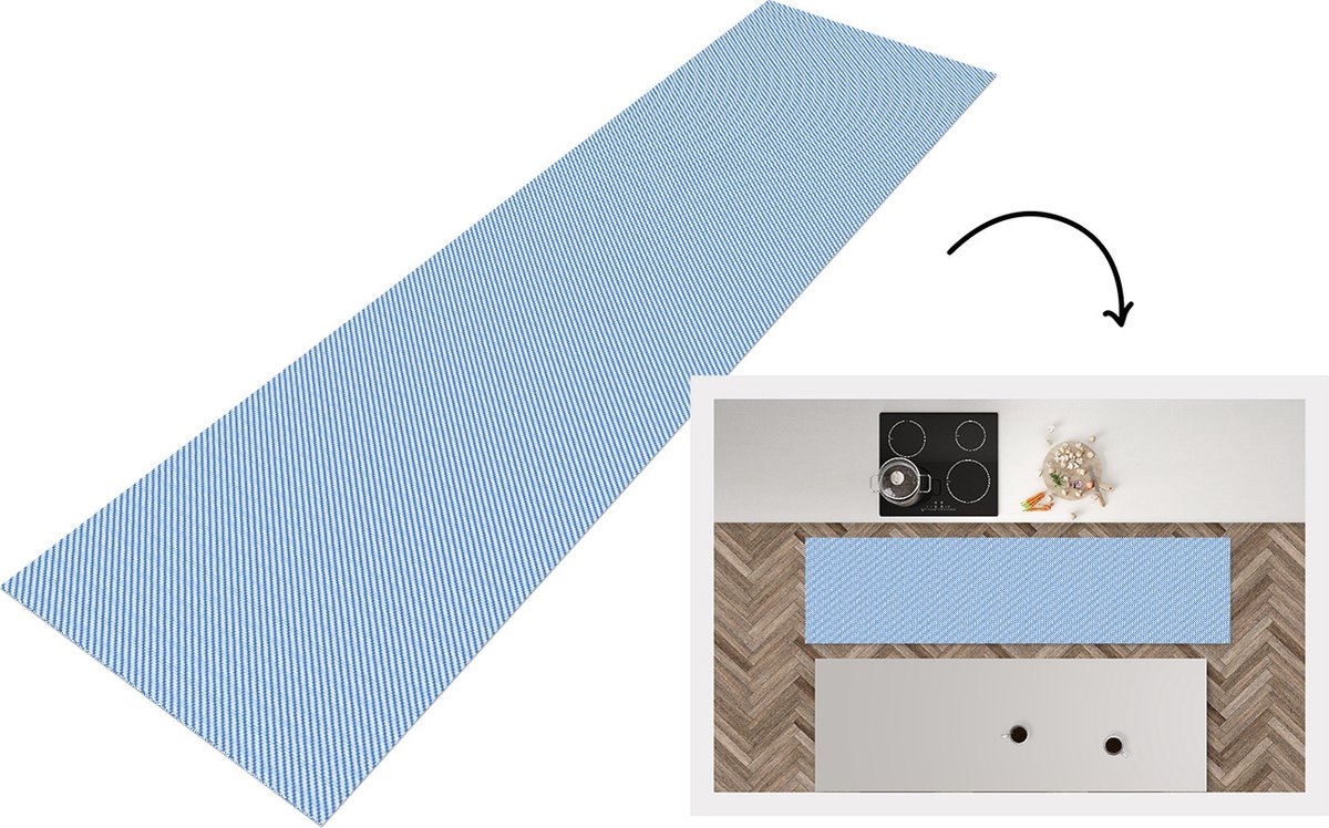 KitchenYeah Keukenloper - Loper keuken - Broek - Structuur - Denim - Patronen - Keukenloper vinyl, foto 3