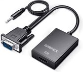 Garpex® VGA (+ Audio) naar HDMI Adapter Converter Universeel - Met 3.5MM Jack Aux & USB Voeding Kabel - Analoog Naar Digitaal Video Omvormer - Male To Female - 1080P Full HD - inclusief USB voedingskabel